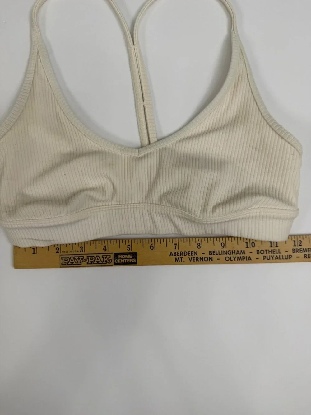 Alo Yoga Ribbed Blissful Bralette Sports Bra Ivory Cream Size Small S
